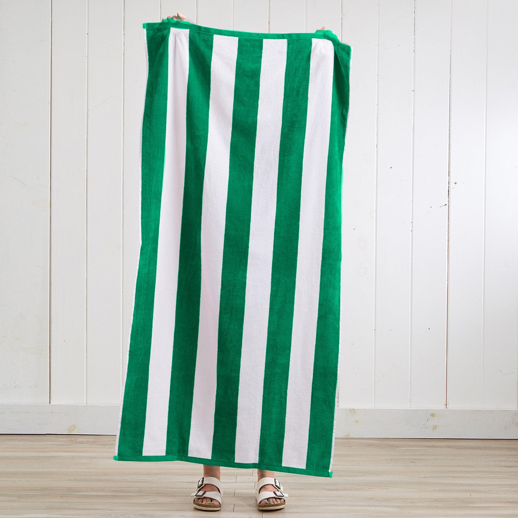 Cotton Velour Cabana Stripe Beach Towel - Novia Collection